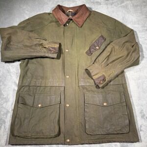 The Australian Outback Collection Waxed Jacket Men's XL Green Oilskin Coat